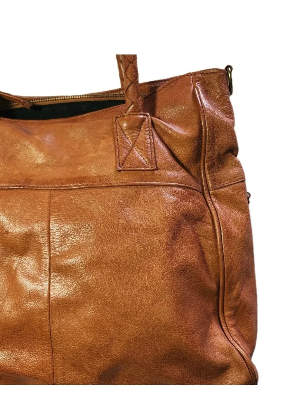 Day & Mood Soft Genuine Leather Purse Bag Satchel Phoebe Tote Top Handles EUC